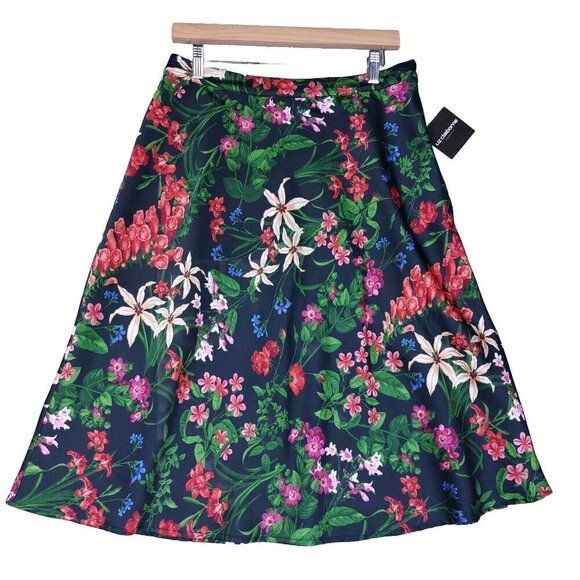 Liz Claiborne Dresses & Skirts - Liz Claiborne Career Skirt Women 6 Black Floral Secret Garden A-Line Prairie NWT